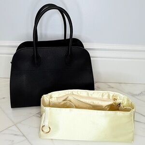 Bag Insert/Organizer for The Row Margaux 12 - Cream Silk